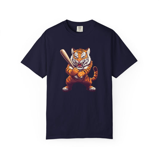 Tiger with Baseball Bat T-Shirt — Fierce Sports Mascot Graphic Tee