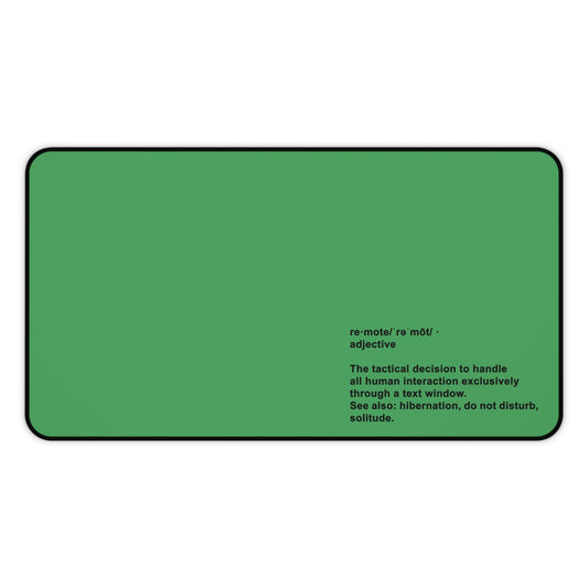 Desk Mat — 'Remote' Definition Minimalist Green Gaming/Office Desk Mat