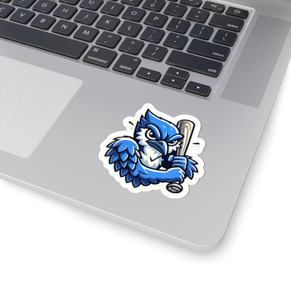 Angry Blue Jays Baseball Mascot Sticker — Kiss-Cut Sports Logo Decal for Laptops, Water Bottles, and Gear