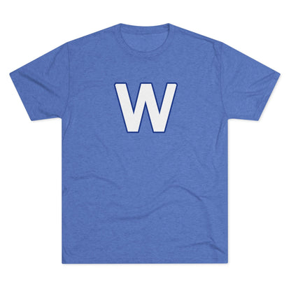 W for a Cubs Win Minimal Monogram Victory T-Shirt