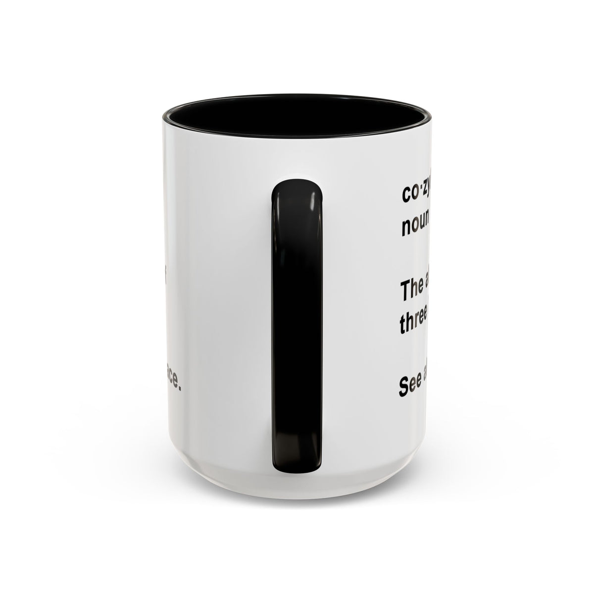 Cozy Definition Accent Mug — Funny 'Refusal to Leave a Radius of Three Blankets' Coffee Cup