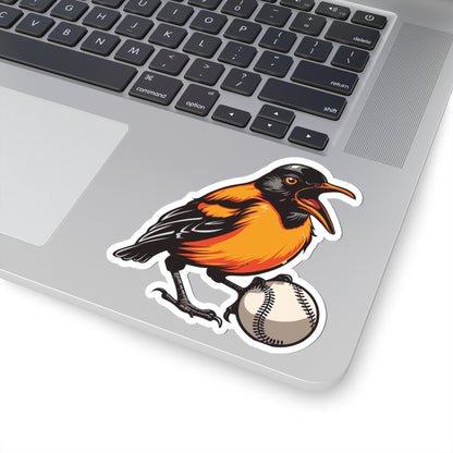 Baltimore Oriole Baseball Sticker — Kiss-Cut Vinyl Decal for Laptops & Water Bottles