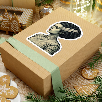 Bride of Frankenstein Portrait Sticker — Vintage Horror Kiss-Cut Decal