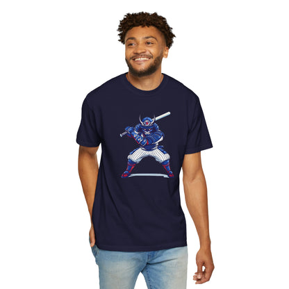 Baseball Samurai in Pinstripes T-shirt — Batter Graphic Tee