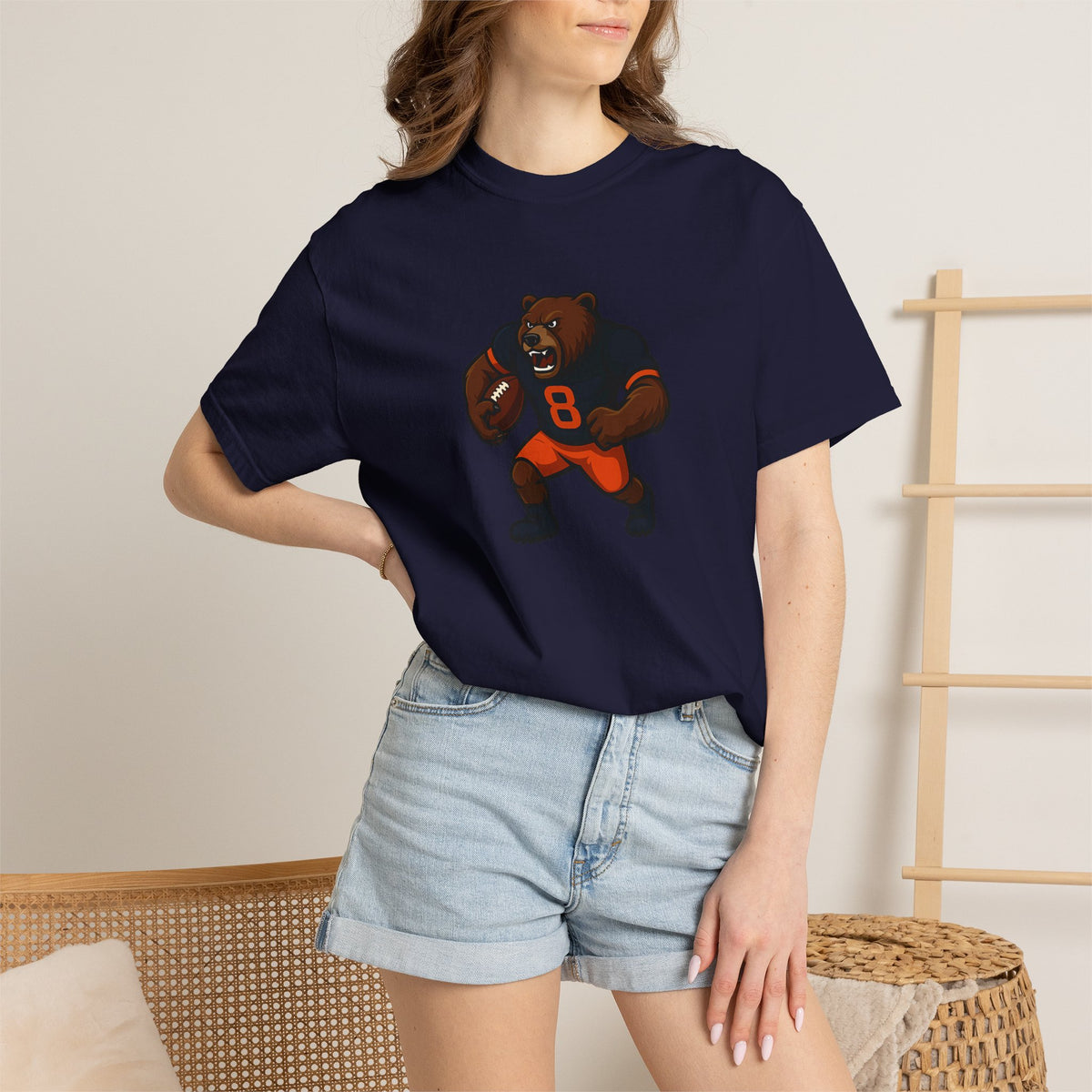 Bear Football Tee — Vintage Mascot Graphic T-Shirt