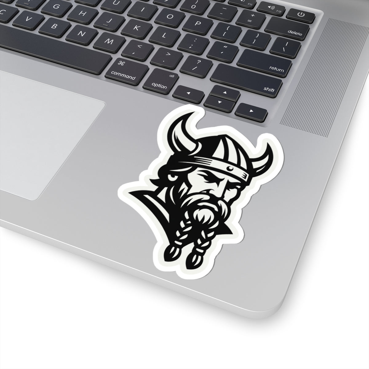 Vintage Viking Mascot Logo Kiss-Cut Sticker — Norse Warrior Decal for Laptops & Gear