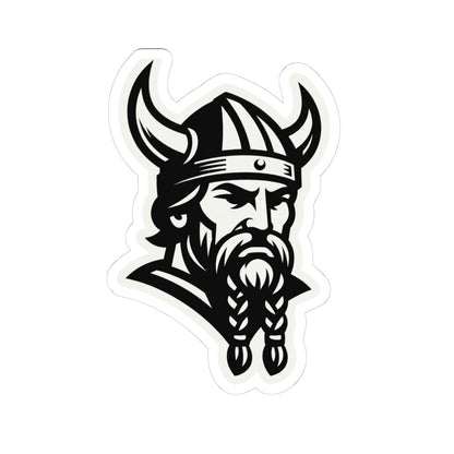 Vintage Viking Mascot Logo Kiss-Cut Sticker — Norse Warrior Decal for Laptops & Gear