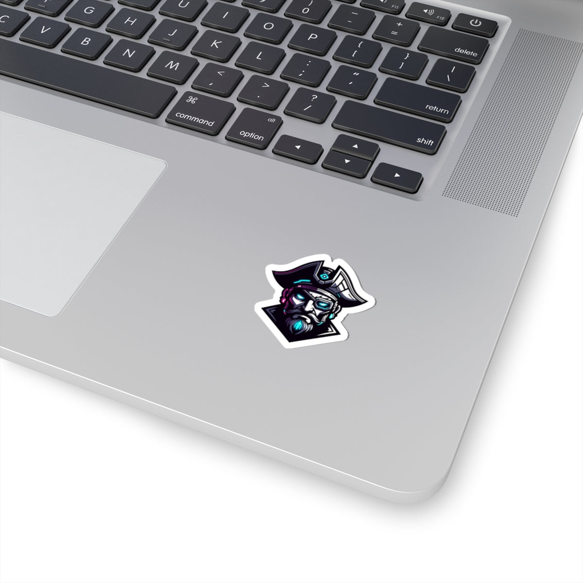 Cyber Pirate Mascot Logo Sticker — Futuristic Pirate Sticker for Laptops, Consoles & Gear