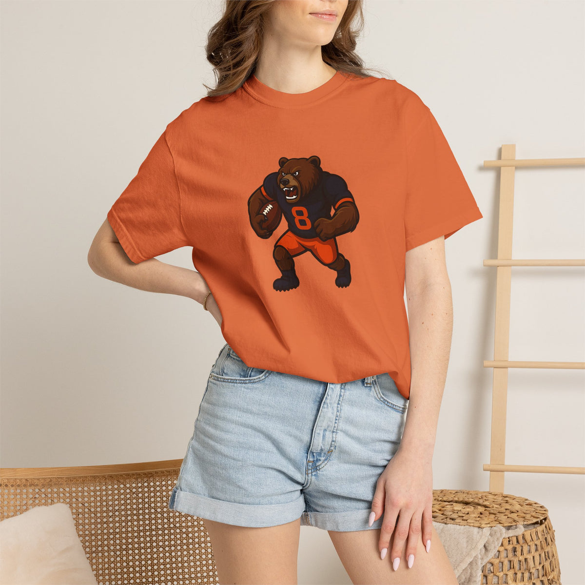 Bear Football Tee — Vintage Mascot Graphic T-Shirt