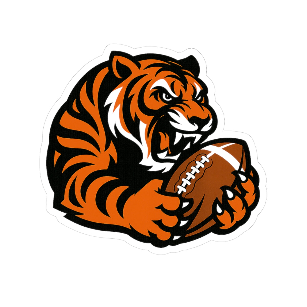 Bengal Tiger Football Mascot Sticker - Little League & Travel Team