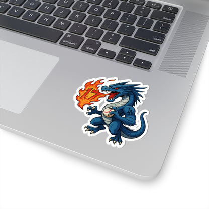 LA Baseball Dragon Mascot Sticker - Fierce Fire Dragon