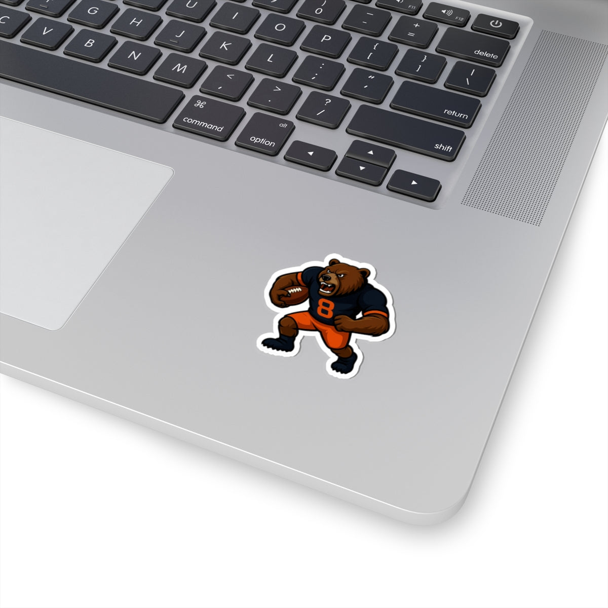 Charging Bear Football Mascot Kiss-Cut Vinyl Sticker | Bold Game-Day Decal