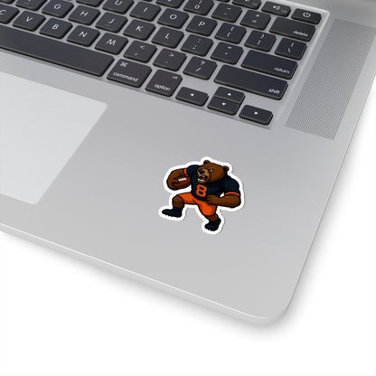 Charging Bear Football Mascot Kiss-Cut Vinyl Sticker | Bold Game-Day Decal