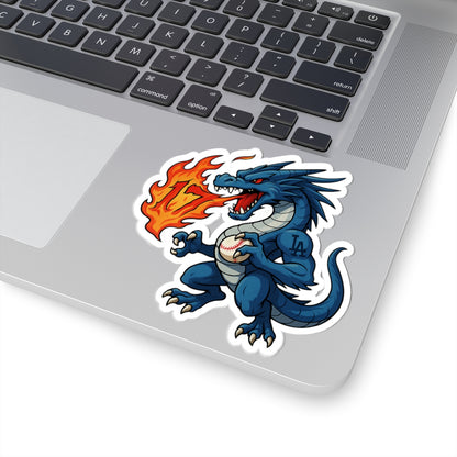 LA Baseball Dragon Mascot Sticker - Fierce Fire Dragon