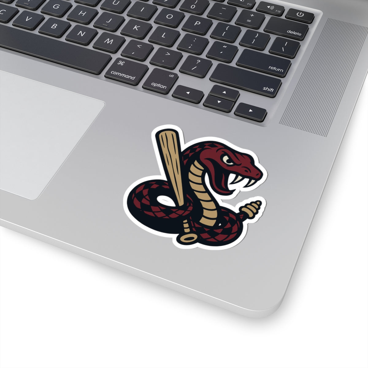 Rattlesnake Baseball Mascot Sticker - Retro Snake Batter