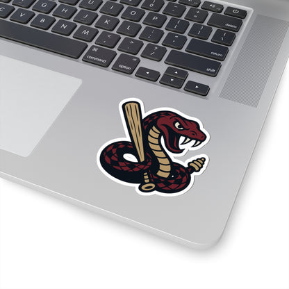 Rattlesnake Baseball Mascot Sticker - Retro Snake Batter