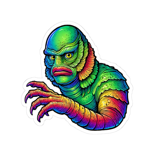 Creature From The Black Lagoon Kiss Cut Sticker. Universal Movie Monsters