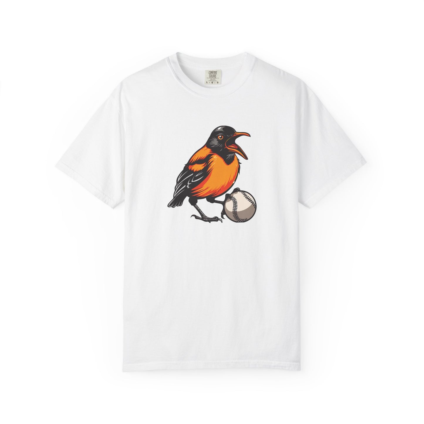 Angry Baltimore Oriole Baseball Mascot Tee — Custom Lastname & Number T-Shirt
