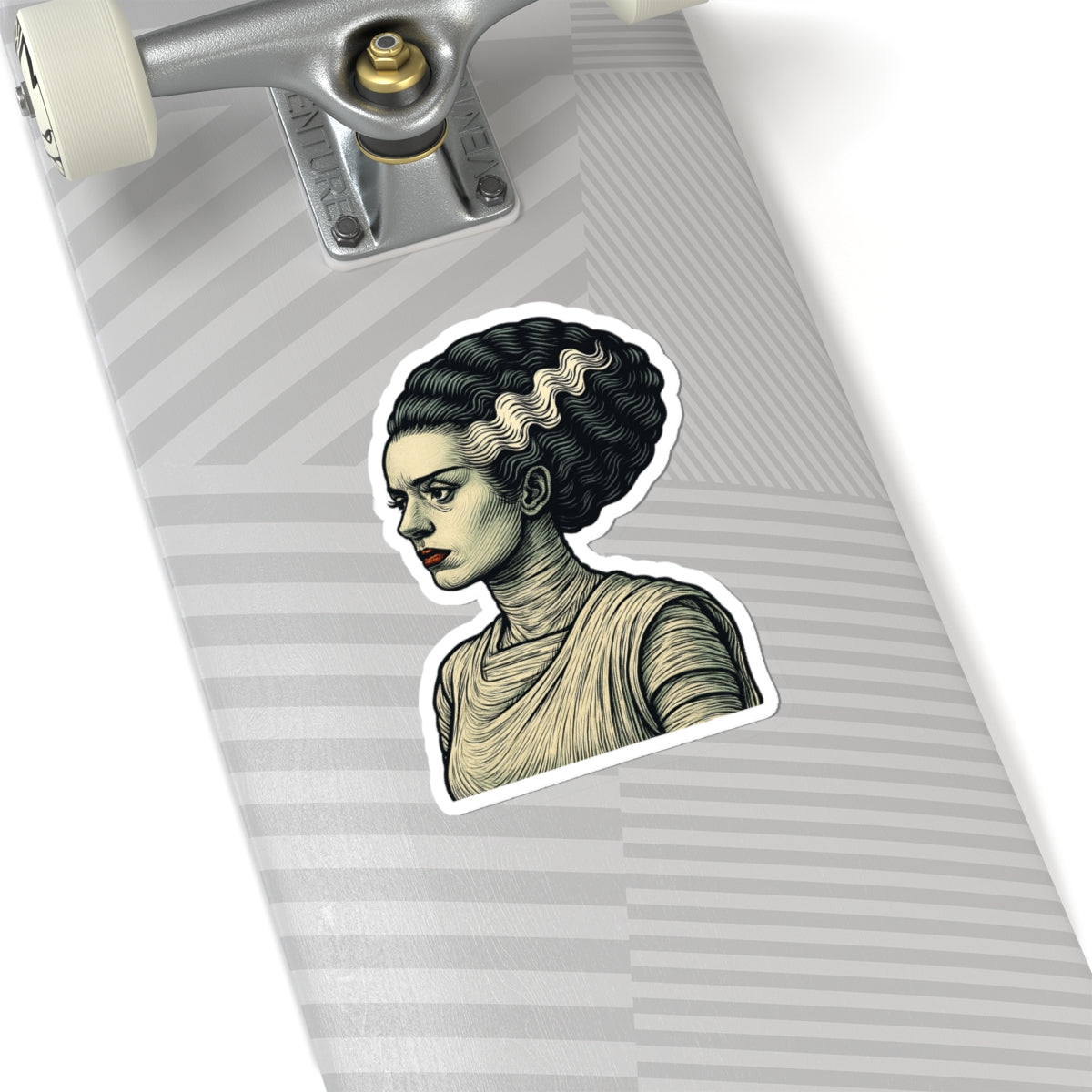 Bride of Frankenstein Portrait Sticker — Vintage Horror Kiss-Cut Decal