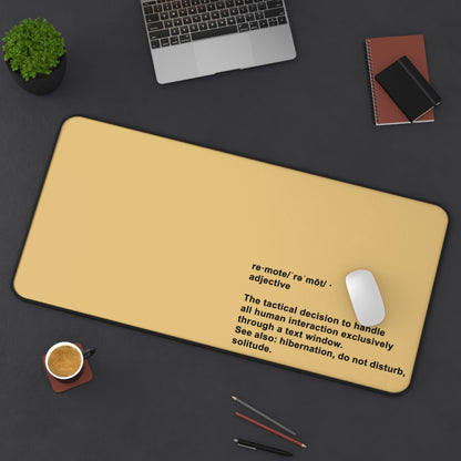 Desk Mat — "Remote" Definition Desk Mat (Minimalist Neutral Office Mouse Pad)
