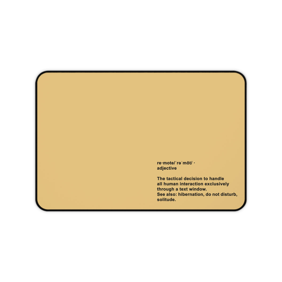 Desk Mat — "Remote" Definition Desk Mat (Minimalist Neutral Office Mouse Pad)