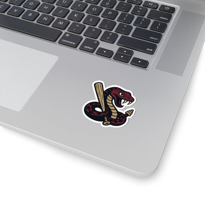 Rattlesnake Baseball Mascot Sticker - Retro Snake Batter