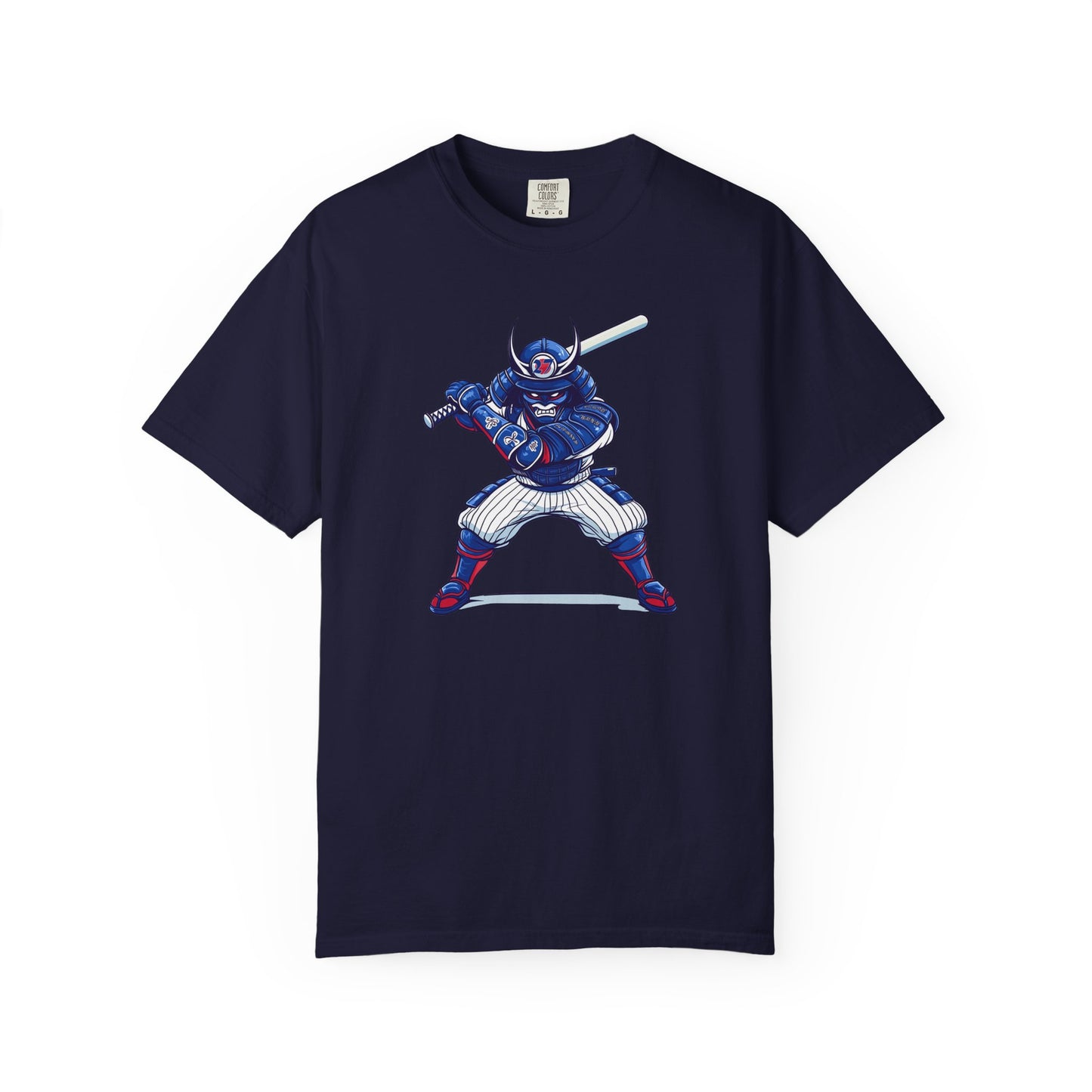 Baseball Samurai in Pinstripes T-shirt — Batter Graphic Tee