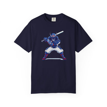 Baseball Samurai in Pinstripes T-shirt — Batter Graphic Tee