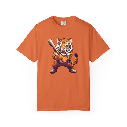 Tiger with Baseball Bat T-Shirt — Fierce Sports Mascot Graphic Tee