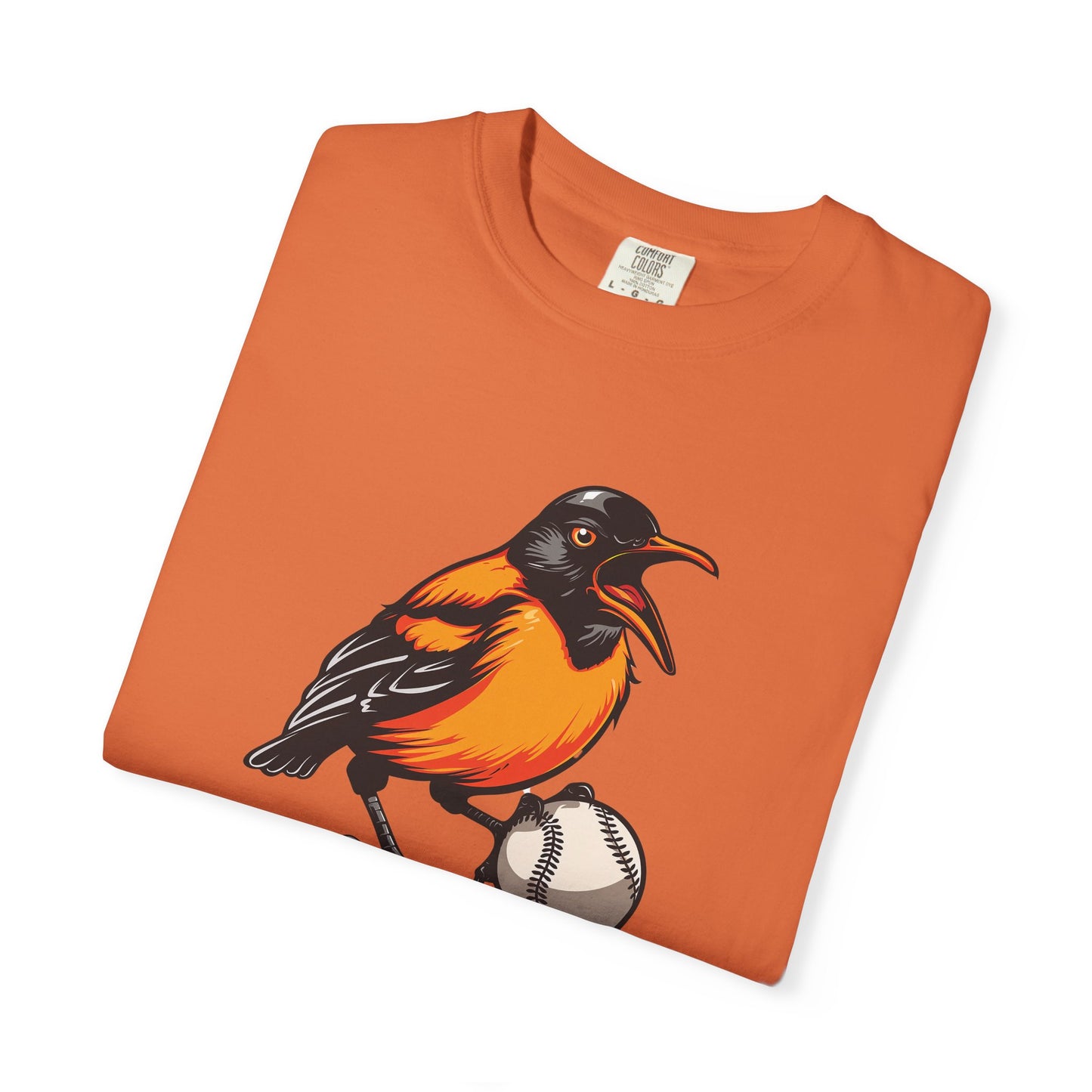 Angry Baltimore Oriole Baseball Mascot Tee — Custom Lastname & Number T-Shirt