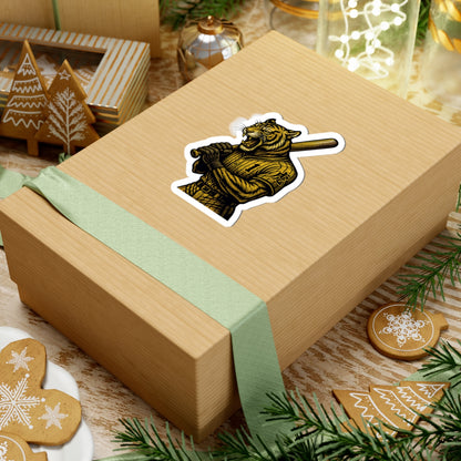 Japanese Tiger Baseball Mascot Sticker - Fierce Athletic Design