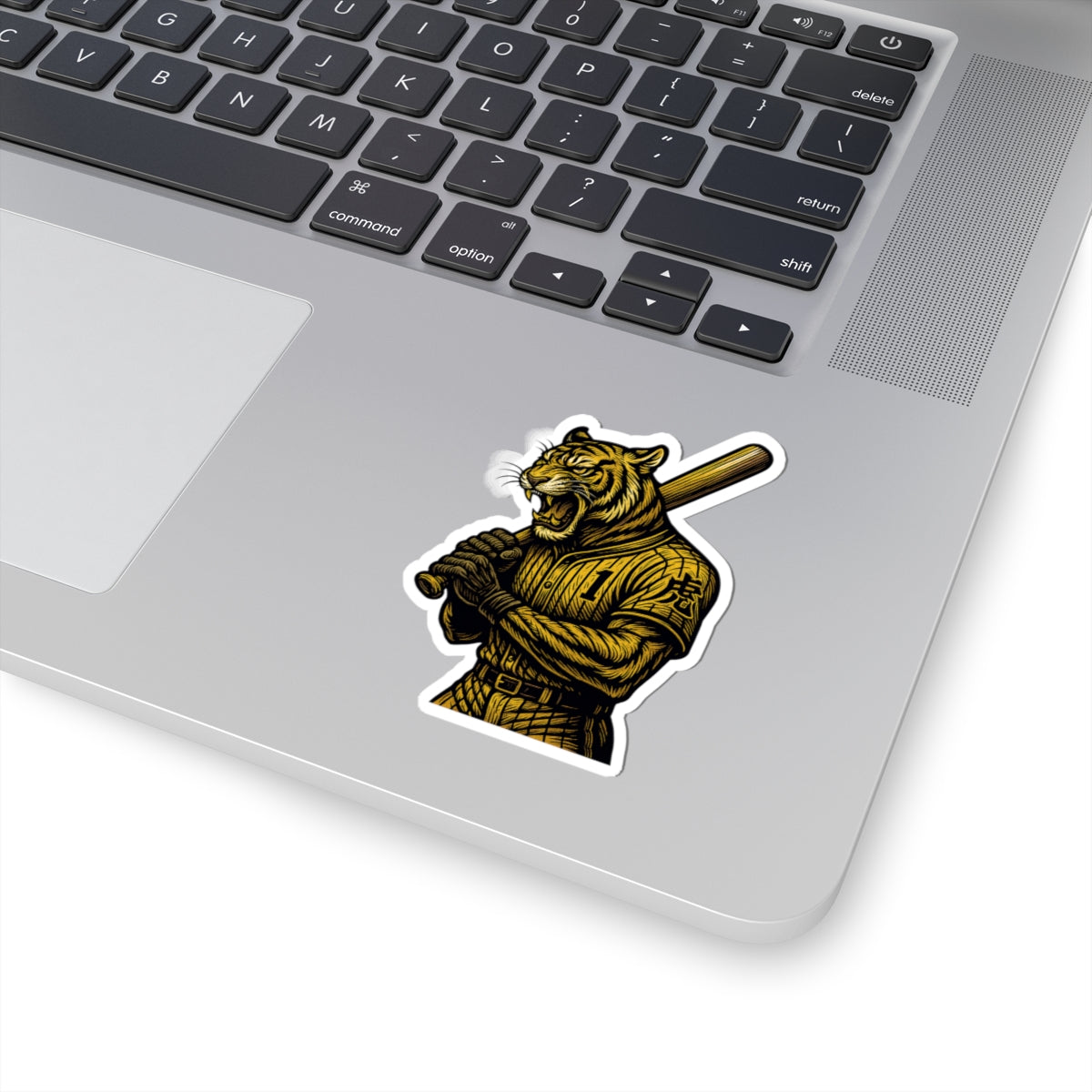 Japanese Tiger Baseball Mascot Sticker - Fierce Athletic Design