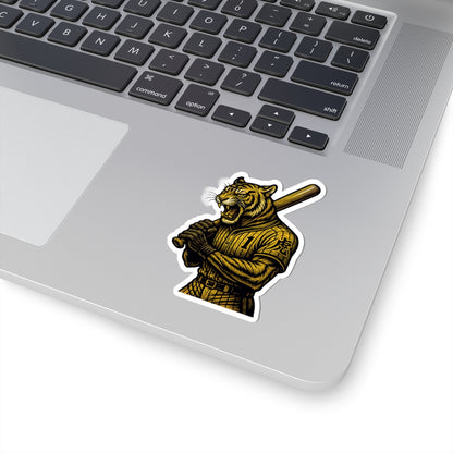 Japanese Tiger Baseball Mascot Sticker - Fierce Athletic Design