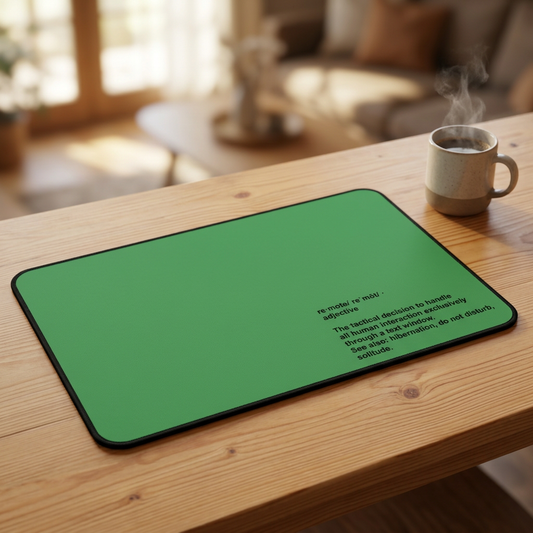 Desk Mat — 'Remote' Definition Minimalist Green Gaming/Office Desk Mat