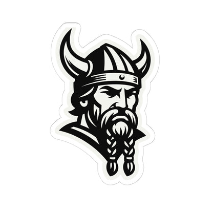 Vintage Viking Mascot Logo Kiss-Cut Sticker — Norse Warrior Decal for Laptops & Gear