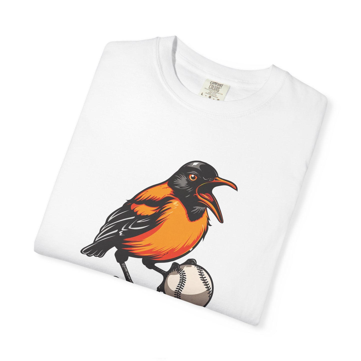 Angry Baltimore Oriole Baseball Mascot Tee — Custom Lastname & Number T-Shirt