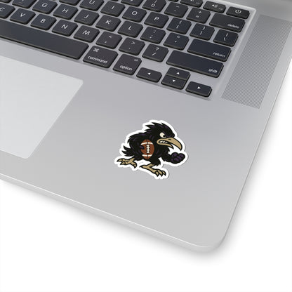 Raven Football Mascot Kiss-Cut Sticker — Tough Team Spirit Laptop Decal