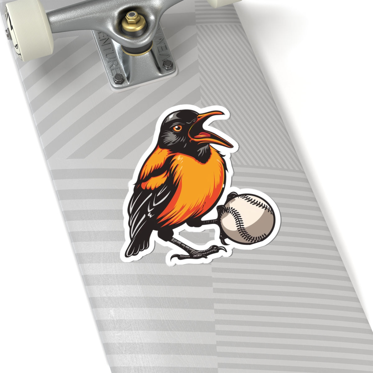 Baltimore Oriole Baseball Sticker — Kiss-Cut Vinyl Decal for Laptops & Water Bottles