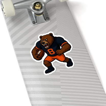 Charging Bear Football Mascot Kiss-Cut Vinyl Sticker | Bold Game-Day Decal