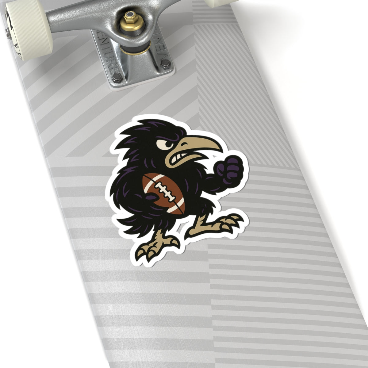 Raven Football Mascot Kiss-Cut Sticker — Tough Team Spirit Laptop Decal
