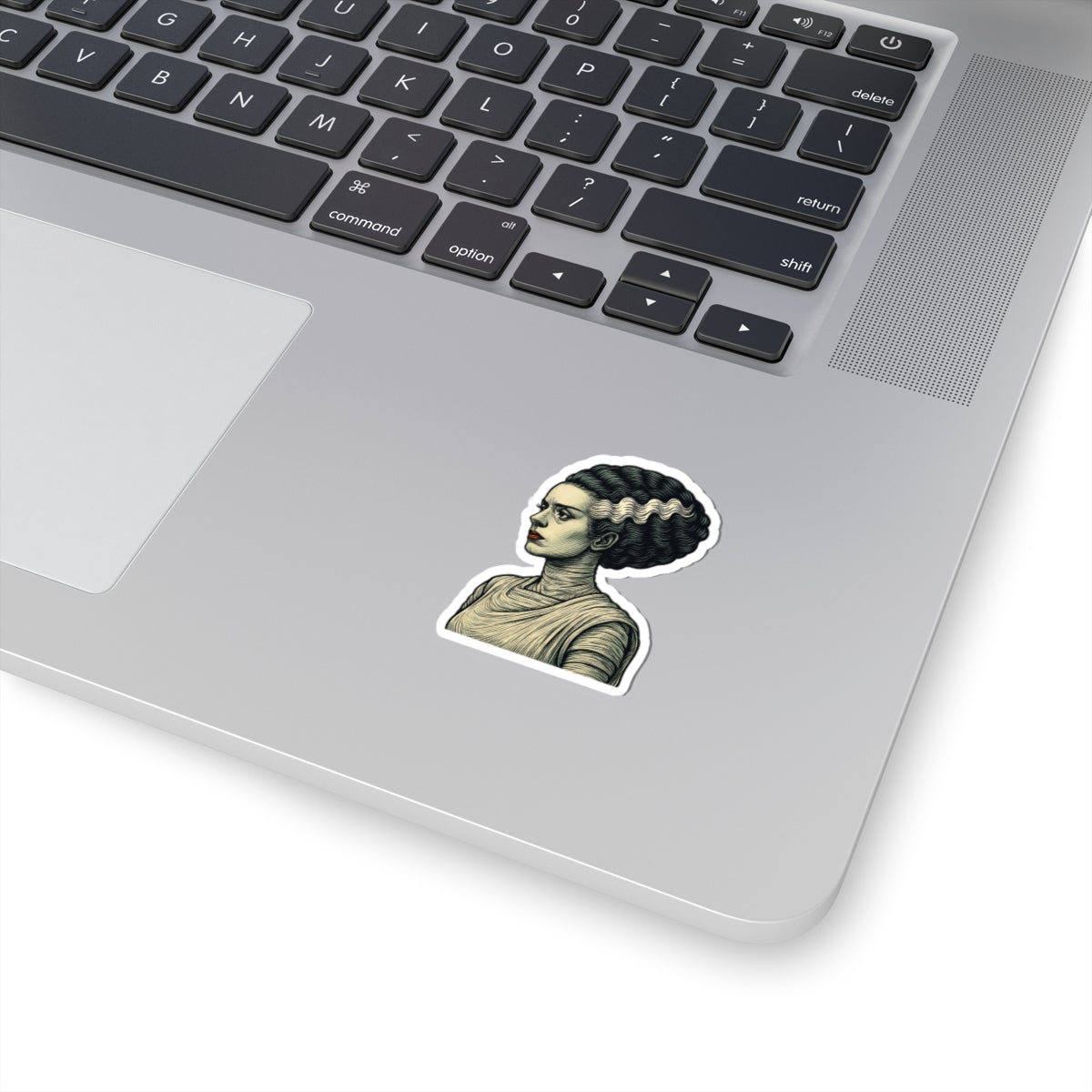 Bride of Frankenstein Portrait Sticker — Vintage Horror Kiss-Cut Decal