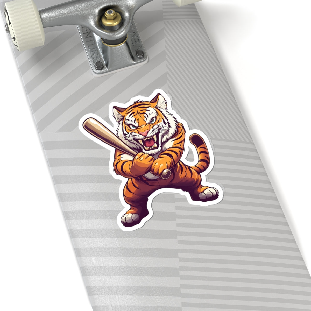 Angry Tigers Baseball Mascot Sticker — Fierce Mascot Kiss-Cut Vinyl Sticker