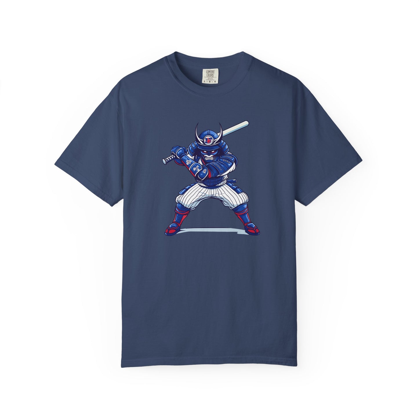 Baseball Samurai in Pinstripes T-shirt — Batter Graphic Tee