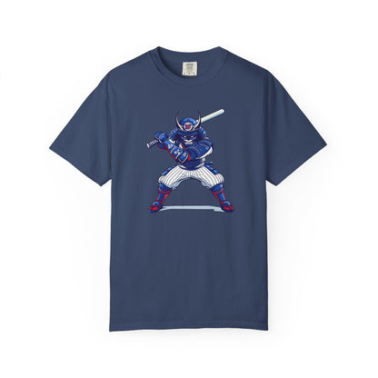 Baseball Samurai in Pinstripes T-shirt — Batter Graphic Tee