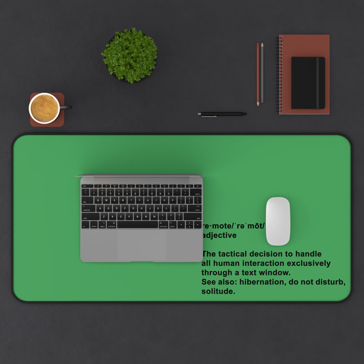 Desk Mat — 'Remote' Definition Minimalist Green Gaming/Office Desk Mat