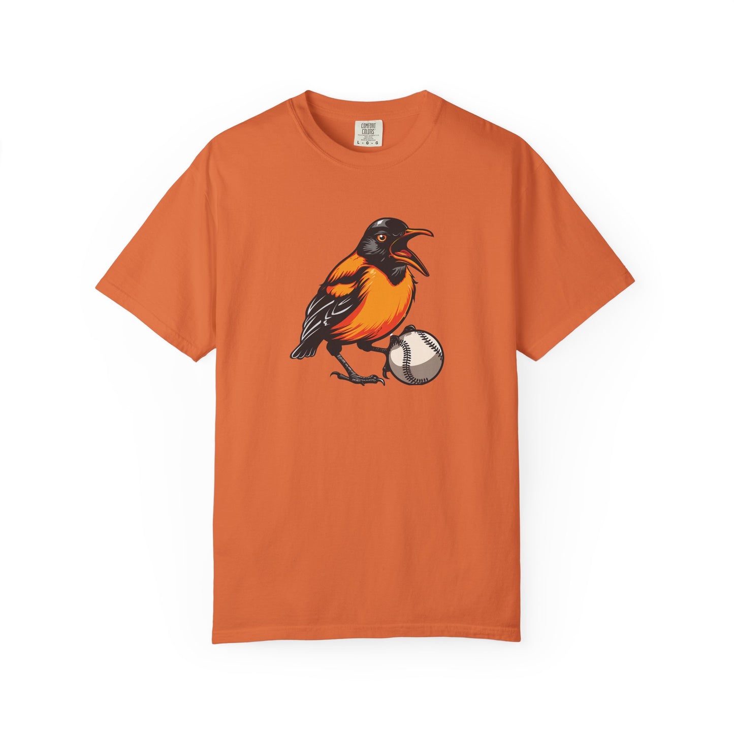 Angry Baltimore Oriole Baseball Mascot Tee — Custom Lastname & Number T-Shirt