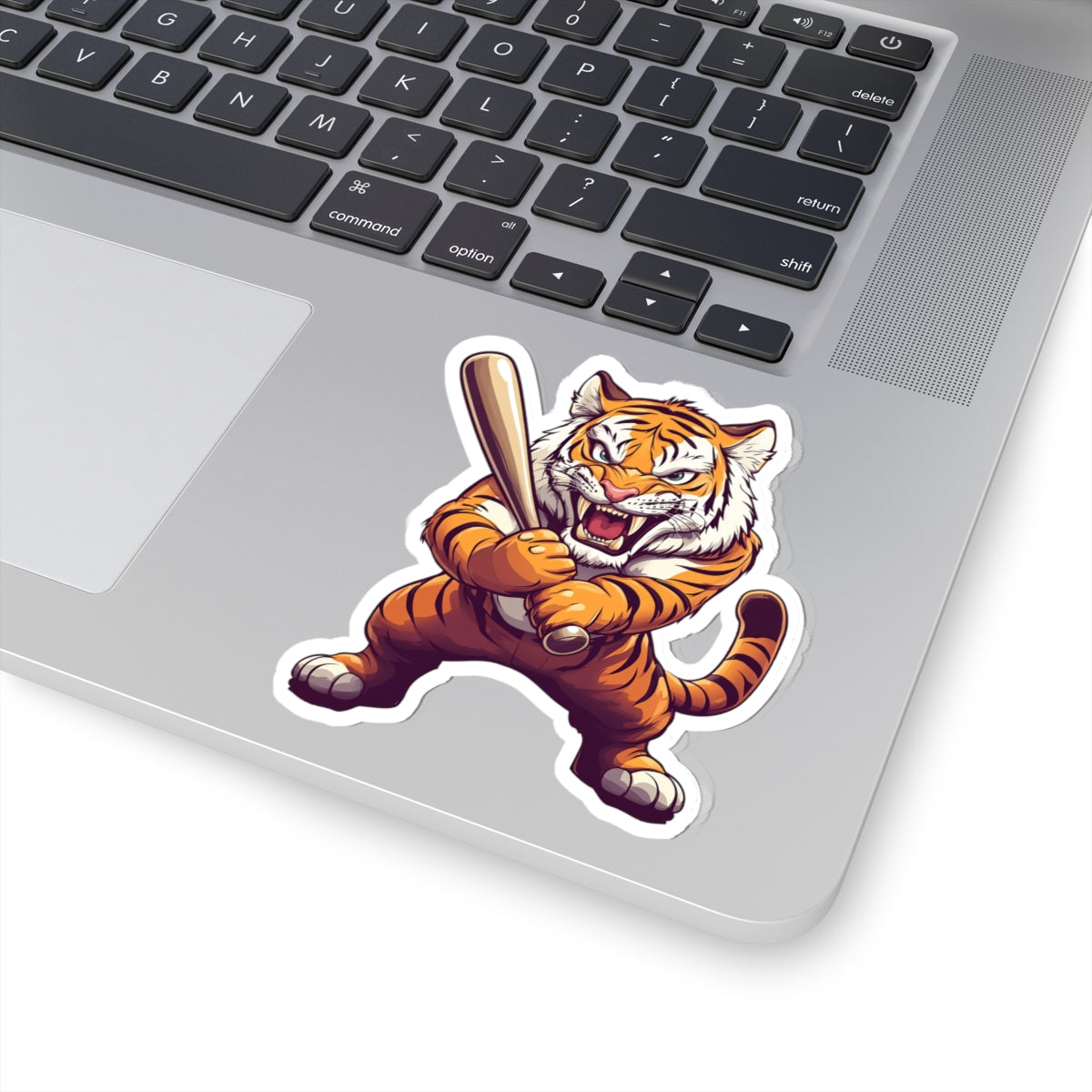 Angry Tigers Baseball Mascot Sticker — Fierce Mascot Kiss-Cut Vinyl Sticker