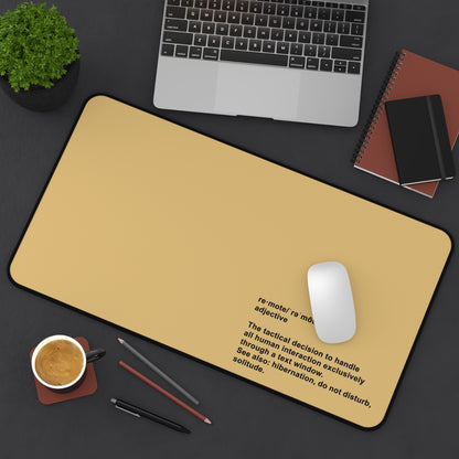 Desk Mat — "Remote" Definition Desk Mat (Minimalist Neutral Office Mouse Pad)