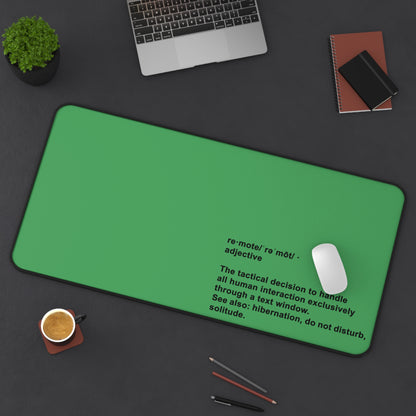 Desk Mat — 'Remote' Definition Minimalist Green Gaming/Office Desk Mat