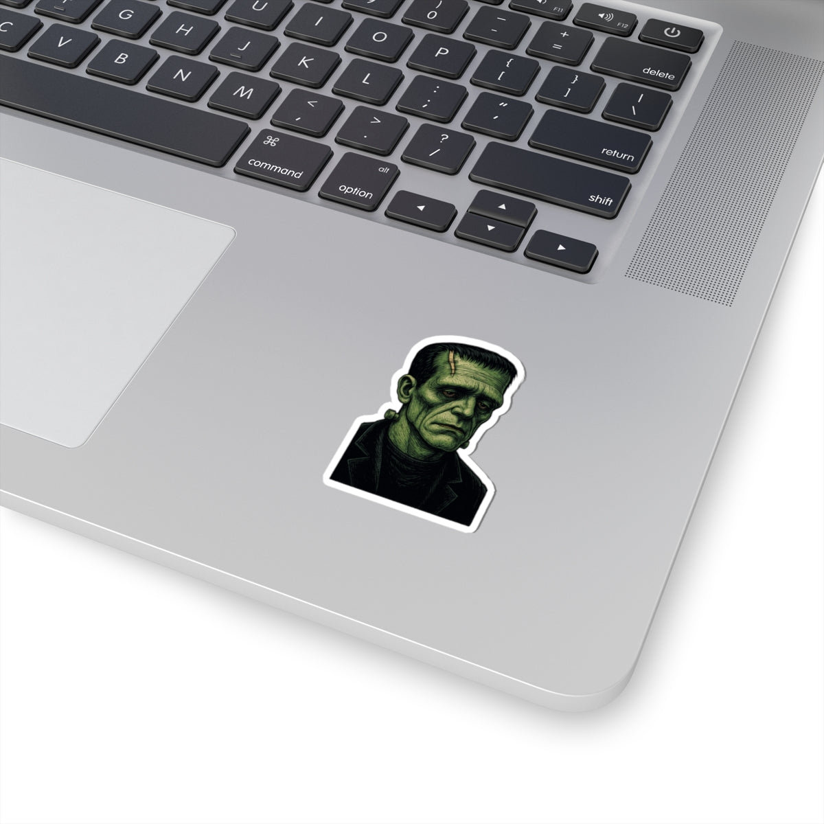 Frankenstein Monster Kiss-Cut Sticker — Retro Green Gothic Horror Decal
